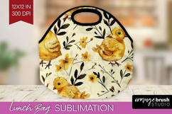 Floral Animals Lunch Bag - Farm Animals Lunch Bug PNG Product Image 1