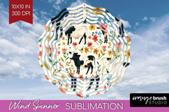 Floral Animals Wind Spinner Sublimation PNG - Farm Animals Product Image 1
