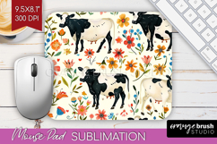 Floral Animals Mouse Pad Sublimation - Farm Animals Mousepad Product Image 1