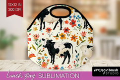 Floral Animals Lunch Bag - Farm Animals Lunch Bug PNG Product Image 1