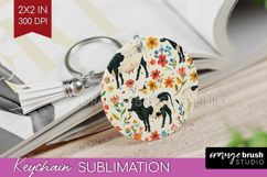 Floral Animals Keychain PNG - Farm Animals Keychain Product Image 1