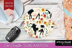 Floral Animals Car Coaster - Farm Animals Coaster PNG Product Image 1