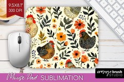 Floral Animals Mouse Pad Sublimation - Farm Animals Mousepad Product Image 1