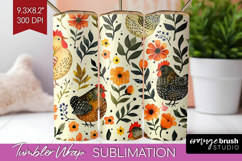 Floral Animals Tumbler Wrap - Farm Animals Tumbler PNG Product Image 1