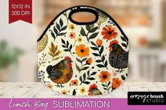 Floral Animals Lunch Bag - Farm Animals Lunch Bug PNG Product Image 1