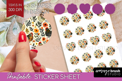 Floral Animals Round Sticker - Farm Animals Printable Sheet Product Image 1