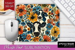 Floral Animals Mouse Pad Sublimation - Farm Animals Mousepad Product Image 1