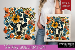 Floral Animals Tote Bag - Farm Animals Tote Bag PNG Product Image 1