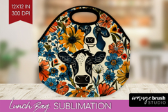 Floral Animals Lunch Bag - Farm Animals Lunch Bug PNG Product Image 1
