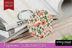 Floral Animals Keychain PNG - Farm Animals Keychain Product Image 1