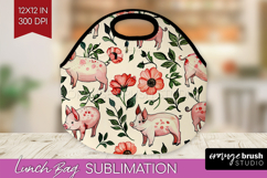 Floral Animals Lunch Bag - Farm Animals Lunch Bug PNG Product Image 1