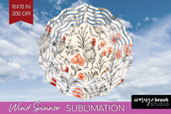 Floral Animals Wind Spinner Sublimation PNG - Farm Animals Product Image 1