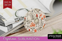 Floral Animals Keychain PNG - Farm Animals Keychain Product Image 1