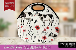 Floral Animals Lunch Bag - Farm Animals Lunch Bug PNG Product Image 1
