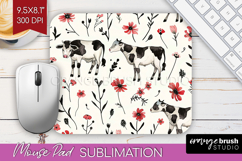 Floral Animals Mouse Pad Sublimation - Farm Animals Mousepad Product Image 1