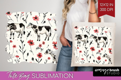 Floral Animals Tote Bag - Farm Animals Tote Bag PNG Product Image 1