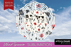 Floral Animals Wind Spinner Sublimation PNG - Farm Animals Product Image 1