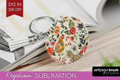 Floral Animals Keychain PNG - Farm Animals Keychain Product Image 1