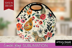 Floral Animals Lunch Bag - Farm Animals Lunch Bug PNG Product Image 1