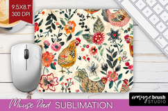 Floral Animals Mouse Pad Sublimation - Farm Animals Mousepad Product Image 1