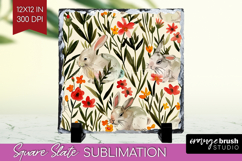 Floral Animals Slate PNG - Farm Animals Square Slate Product Image 1
