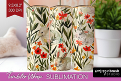 Floral Animals Tumbler Wrap - Farm Animals Tumbler PNG Product Image 1