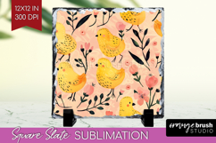 Floral Animals Slate PNG - Farm Animals Square Slate Product Image 1