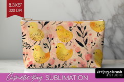 Floral Animals Cosmetic Bag - Farm Animals Makeup Bag PNG Product Image 1
