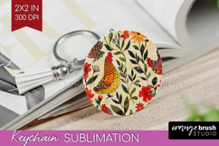 Floral Animals Keychain PNG - Farm Animals Keychain Product Image 1