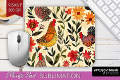 Floral Animals Mouse Pad Sublimation - Farm Animals Mousepad Product Image 1
