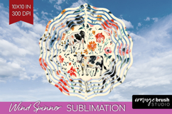 Floral Animals Wind Spinner Sublimation PNG - Farm Animals Product Image 1