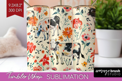 Floral Animals Tumbler Wrap - Farm Animals Tumbler PNG Product Image 1