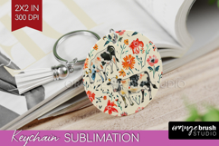 Floral Animals Keychain PNG - Farm Animals Keychain Product Image 1