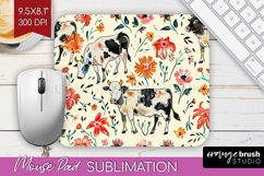 Floral Animals Mouse Pad Sublimation - Farm Animals Mousepad Product Image 1