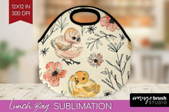 Floral Animals Lunch Bag - Farm Animals Lunch Bug PNG Product Image 1