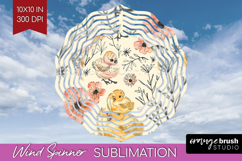 Floral Animals Wind Spinner Sublimation PNG - Farm Animals Product Image 1