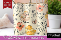 Floral Animals Tumbler Wrap - Farm Animals Tumbler PNG Product Image 1