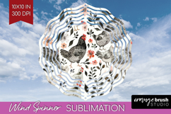 Floral Animals Wind Spinner Sublimation PNG - Farm Animals Product Image 1