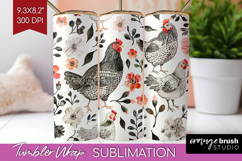 Floral Animals Tumbler Wrap - Farm Animals Tumbler PNG Product Image 1