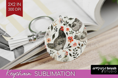 Floral Animals Keychain PNG - Farm Animals Keychain Product Image 1