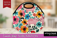 Floral Animals Lunch Bag - Farm Animals Lunch Bug PNG Product Image 1
