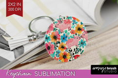 Floral Animals Keychain PNG - Farm Animals Keychain Product Image 1