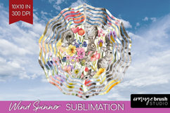 Floral Animals Wind Spinner Sublimation PNG - Farm Animals Product Image 1