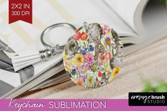 Floral Animals Keychain PNG - Farm Animals Keychain Product Image 1
