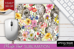 Floral Animals Mouse Pad Sublimation - Farm Animals Mousepad Product Image 1