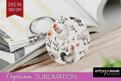 Floral Animals Keychain PNG - Farm Animals Keychain Product Image 1