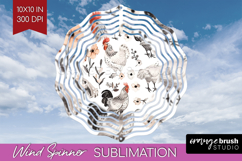 Floral Animals Wind Spinner Sublimation PNG - Farm Animals Product Image 1