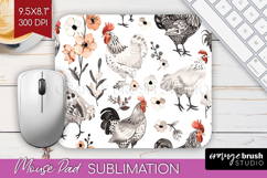 Floral Animals Mouse Pad Sublimation - Farm Animals Mousepad Product Image 1