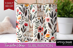 Floral Animals Tumbler Wrap - Farm Animals Tumbler PNG Product Image 1