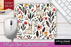 Floral Animals Mouse Pad Sublimation - Farm Animals Mousepad Product Image 1
